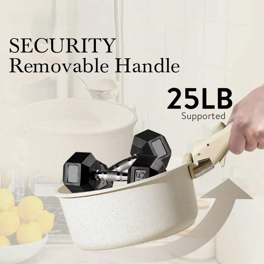 Nonstick Saucepan With Lid, Non Stick Sauce Pot With Detachable Handle