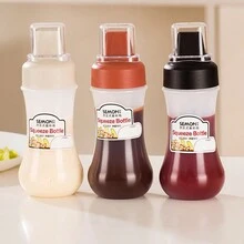 Chai đựng nước sốt bóp Chai đựng nước sốt cà chua Salad Chai đựng nước sốt gia dụng Nhà bếp Bình đựng mật ong Chai đựng gia vị Chai đựng nước sốt nhựa - trắng - Xem 3