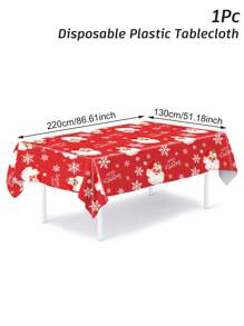 1pc 130*220cm Christmas Design Plastic Table Runner, Santa Claus Snowman Penguin Snowflake Elk Christmas Tree Design Plastic Table Runners, Christmas Party Disposable Tablecloth Table Cover Perfect Decoration For Christmas 2025 New Year Home Christmas Party Room Dinning Table Decoration Supplies, Christmas Ornaments, Christmas Gifts, Christmas Decoration Birthday Christmas Decorations Winter Room Decor - Christmas Wallpaper - View 13
