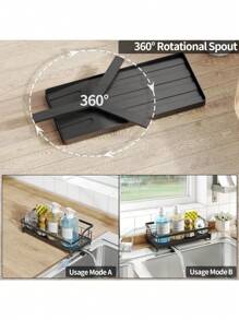 1 个双层黑色/银色浴室收纳架，多钩挂钩淋浴喷头浴室收纳架+3 个螺丝贴，可存放沐浴露、肥皂、毛巾、纸巾、剃须刀。 - 多色 - 查看 10