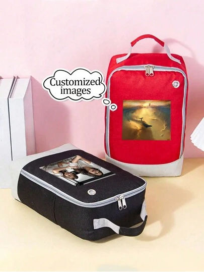 Personalized Gift Bag, Memory Storage Bag, Multifunctional Travel Shoe Organizer Bag, Unisex Large Capacity Portable Home Shoe Dustproof Bag For Two Shoes, Hanging Shoe Bag, Water-Proof Polyester Material Back To School Graduation Gift For Teacher