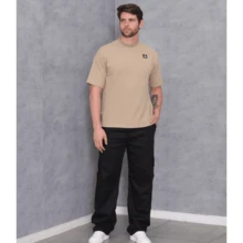 Calça Cargo Masculina Sarja Oversized - Preto - Visão 1
