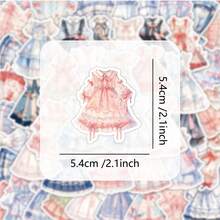 xiqixin 60PCS Cartoon Skirt Sticker Decoration DIY Luggage Skateboard Notebook Waterproof Sticker Toy Scrapbook Stationery Sticker Sheet Art Supplies - Multicolor - View 5