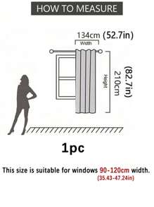 1pc Chocolate Brown Blackout Quiet Study Window Curtain - Chocolate Brown - View 18