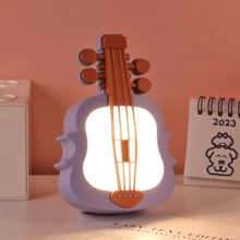 Mini Violin Night Light, USB Rechargeable, Colorful Bright Ambient Light, Suitable For Bedroom Desk Decoration - Màu tím - Xem 1