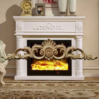 1 st 30 cm/40 cm/50 cm dekorativ träsnidad blomdekoration för eldstad, vinskåp, väggbakgrund