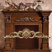 1 pieza de 30cm/40cm/50cm Decoración de flor tallada en madera para chimenea, gabinete de vino, fondo de pared