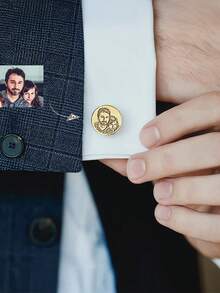 定制男士个性化袖扣，不锈钢定制袖扣，节日礼物 - 袖扣 - 查看 12