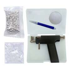 Kit per piercing professionale riutilizzabile con pistola per piercing e 100 pezzi di orecchini a punta in acciaio inossidabile