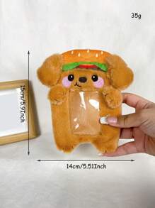 Neutral Cartoon Animal Plush Card Holder Pendant, Celebrity Card Cafeteria ID Card Storage Stuffed Doll, Super Soft Design For Back To School, Room Decor Accessories - Multicolor - View 2