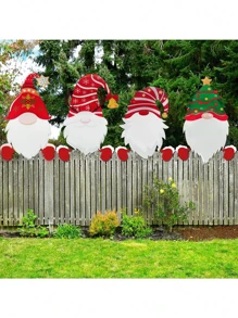 1pc Kim loại hàng rào nhìn trộm Giáng sinh - Nhiều ông già Noel và chú lùn dễ thương để lựa chọn cho trang trí sân vườn, biển báo sân ngoài trời để thêm không khí lễ hội vui vẻ, quà tặng trang trí tiệc Giáng sinh - Nhiều màu - Xem 2