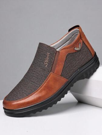 Men Casual Slip-On Driving Shoes Low-Top Sneakers Comfortable Breathable Loafers, Patchwork Design, Christmas Gift