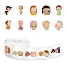 500Pcs Yoshitomo Nara Stickers Roll Pack | Vinyl Aesthetics Stickers For Scrapbook,Journaling,Laptop,Bumper,Skateboard,Water Bottles,Computer,Phone,Cartoon,Hard Hat,Car Stickers - Multicolor - View 4