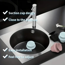 1pc Silicone Basin Plug With Suction Cup, Fits Kitchen, Bathtub, Bathroom Sink Drain, Plumbing Accessories Home Bathroom Decor Summer Back To School