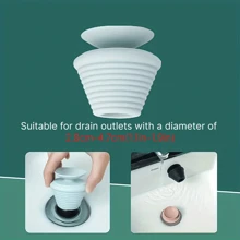 1pc Silicone Basin Plug With Suction Cup, Fits Kitchen, Bathtub, Bathroom Sink Drain, Plumbing Accessories Home Bathroom Decor Summer Back To School