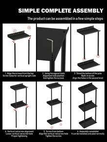 带架子的防锈铸铁毛巾架 - 适用于浴室和厨房的时尚且节省空间的储物架 - 3 个挂钩，壁挂式，耐用的 1 件套 - 彩色 - 查看 10