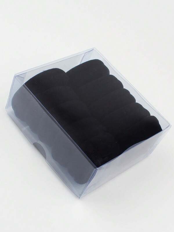 Caja de 10 piezas Lazos de pelo de tela gruesa y alta elasticidad, elegantes para mujeres, moda de portadores de coleta y moño, gomas de pelo, cuerda de pelo