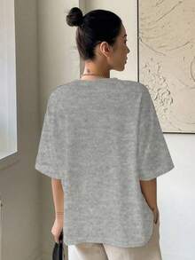 Unisex T-Shirt With Simple Minimalist Print ''Balance'' - 灰色 - 查看 4