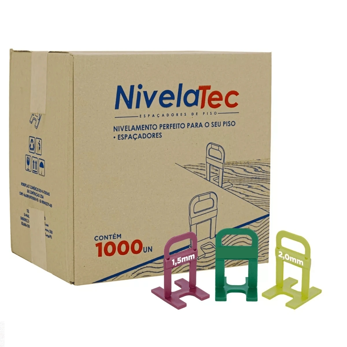 2mm Floor Leveling Spacer - Box With 1000 Units + 100 Nivelatec Wedges - Một cỡ - Xem 1