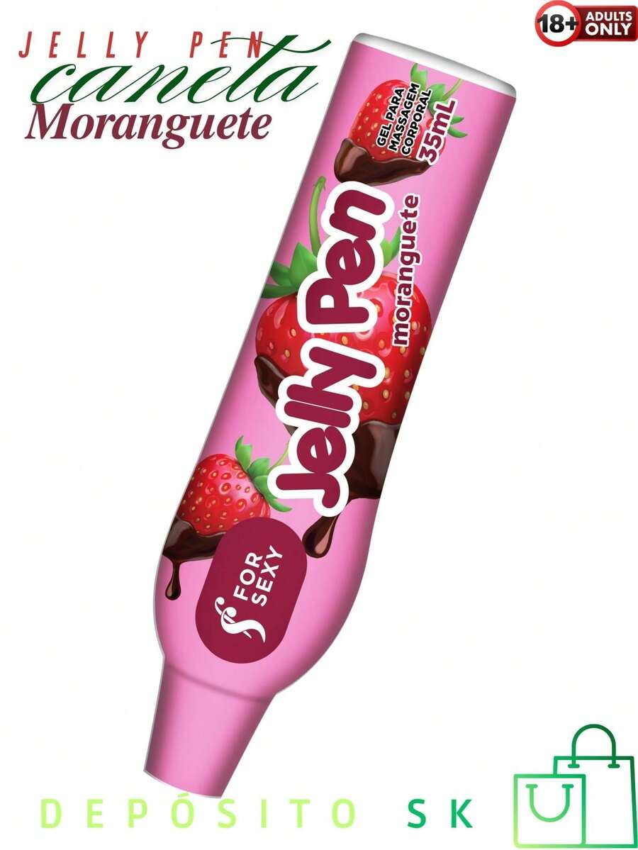 Jelly Pen Edible Strawberry Massage Gel 35ml ForSexy - 藕粉色 - 查看 1