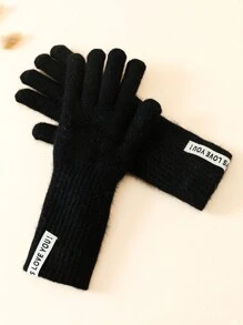 女士长款触屏手套一双，撞色设计，保暖防风，适合冬季骑行/驾驶 - 分指手套 - 查看 7