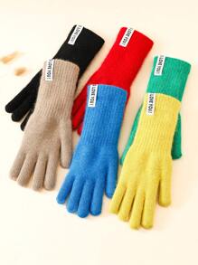 女士长款触屏手套一双，撞色设计，保暖防风，适合冬季骑行/驾驶 - 分指手套 - 查看 12