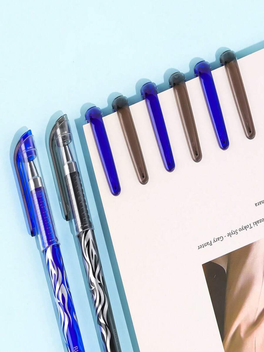 Flame Pattern Erasable Gel Pens Fine Point 0 38mm No Need For White