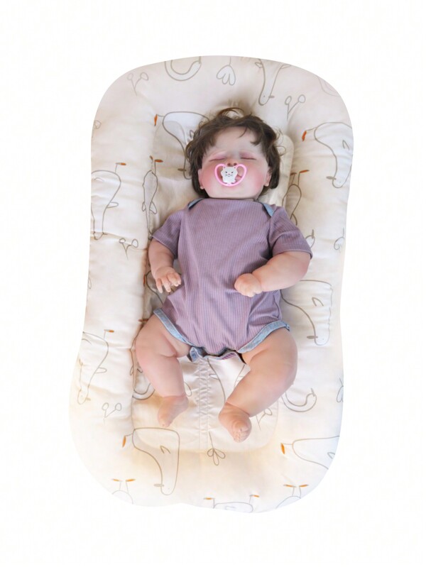PURE CUDDLE 1 pièce Lit biologique pour bébé de couleur unie certifié OEKO-TEX, lit-nid réversible pour bébé, convient pour toutes les saisons