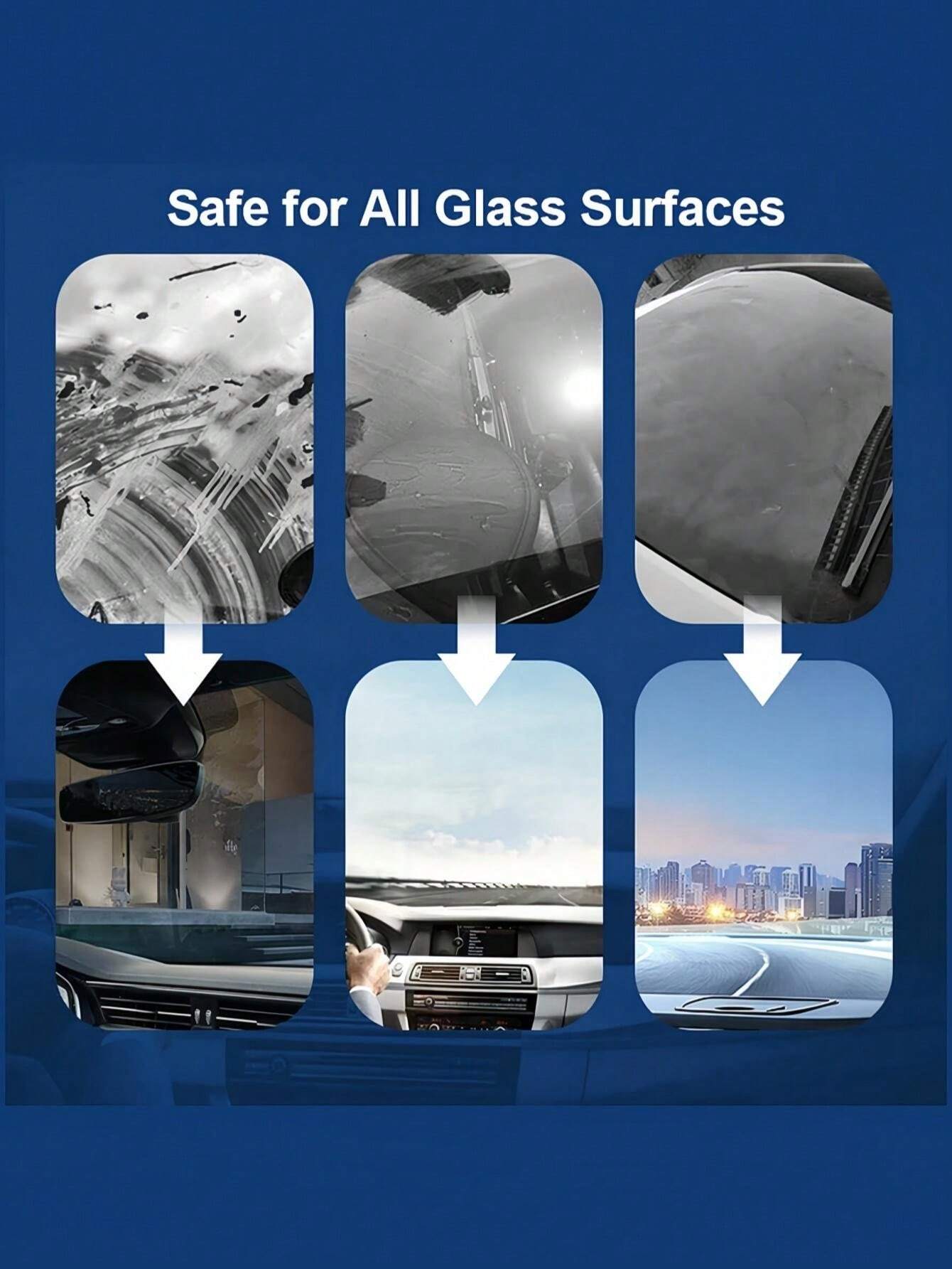 Windshield & Rearview Mirror Cleaner Cleans Oil & Removes Fog, Random