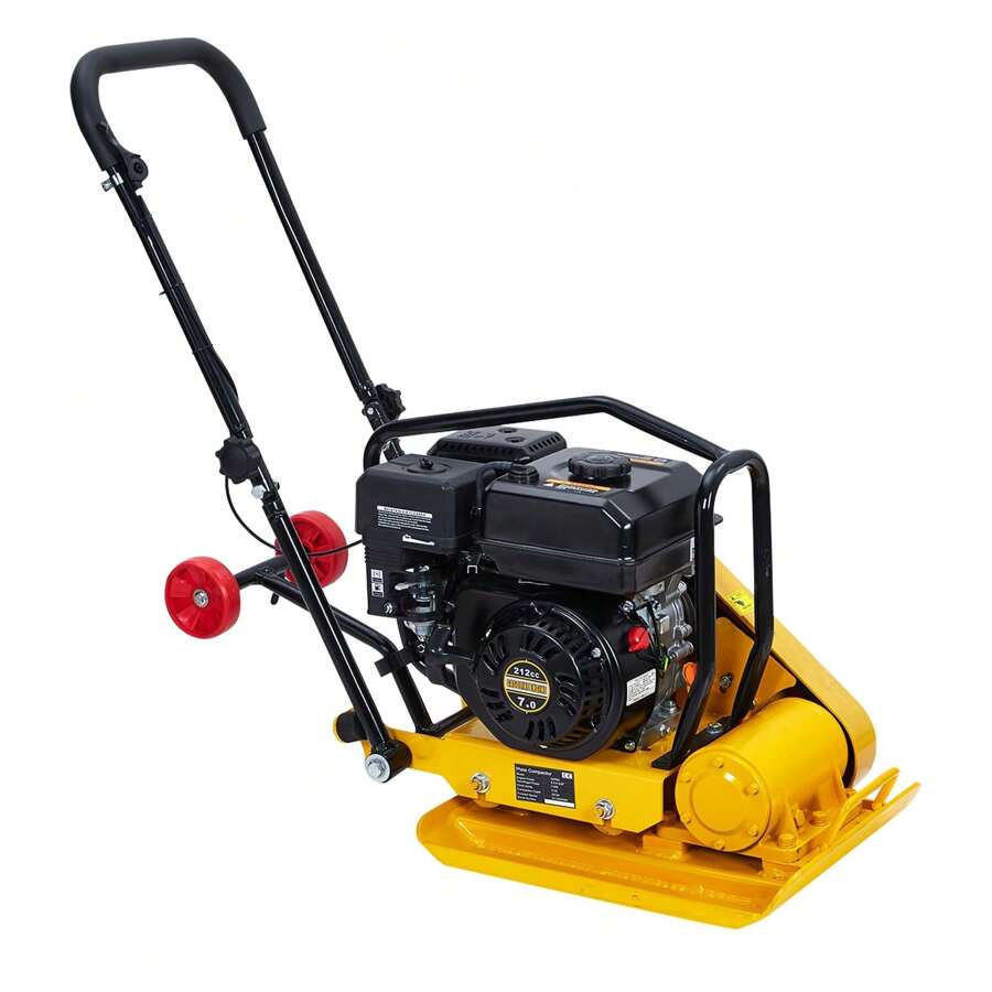 7HP Plate Compactor Rammer, 212CC Gas Engine, 4200lbs Compaction Force ...