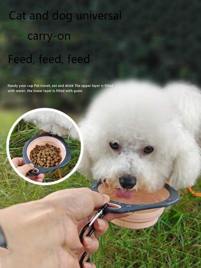 1 pieza Tazón de mascotas de color mixto, tazón plegable para mascotas, tazón para perros, alimentación de perros al aire libre, tazón de bebida al aire libre, tazón portátil para gatos, suministros para mascotas, tazón para mascotas, vajilla, tazón para comida de perros al aire libre