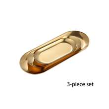 Creative Metallic Oval Tray (Gold),Fruit Plate,Dessert Plate,Snack Plate,Salad Plate,Cake Plate,Suitable For Restaurant & Kitchen, Serving On Dining Table Back To School