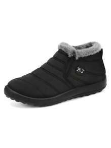 Winter Shoes Winter New Couples Snow Boots Plush Thick Boots Polyurethane Warm Casual Walking Shoes - Black - View 6
