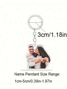 1 Personalized Custom Carved UV Color Photo Keychain - Stainless Steel And Acrylic Pendant, Round Transparent Pendant Suitable For Bags And Suitcases - Personalized Custom Christmas Gift, Perfect Custom Gift For Fathers Or Boyfriends Or Couples,Durable,Engraved,Colorful,Cute,Adorable,Funny,Kawaii,Y2K,Stylish,Unisex,Casual,Custom,Personalized,Unique,Customized,Ideal Gifts For Him,Ideal Gifts For Her,Her,Boyfriend,Girlfriend,Family,Friends,Children,For Anniversaries,For Valentine's Day,For Mother's Day,For Birthdays,For Children's Day,For Father's Day,For Graduation,For Weddings,For Housewarming