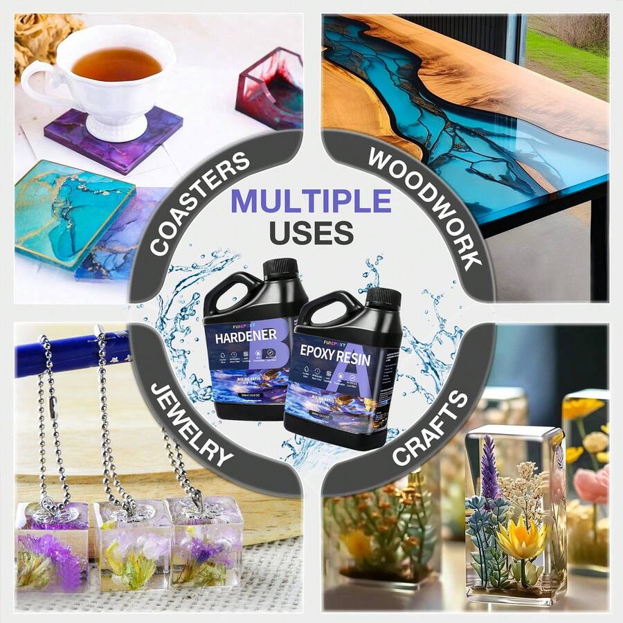 35oz (1L) Super Clear Epoxy Resin Kit High Gloss, No Bubble, Fast