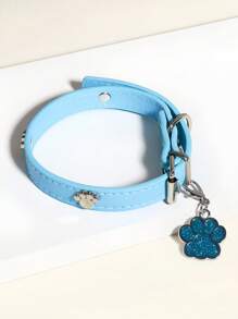 1pc Pet Collar For Small Dogs & Cats, Adjustable Puppy Collar - Blue - View 29