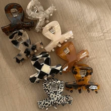 1 Peça Presilha de Cabelo Estilosa, Simples e Fofa em Xadrez Preto e Branco, Acessório de Cabelo para Todas as Estações para Mulheres, Boho Casual, Presilha de Cabelo, Grampo de Cabelo, Clipe de Cabelo, Pinça de Cabelo