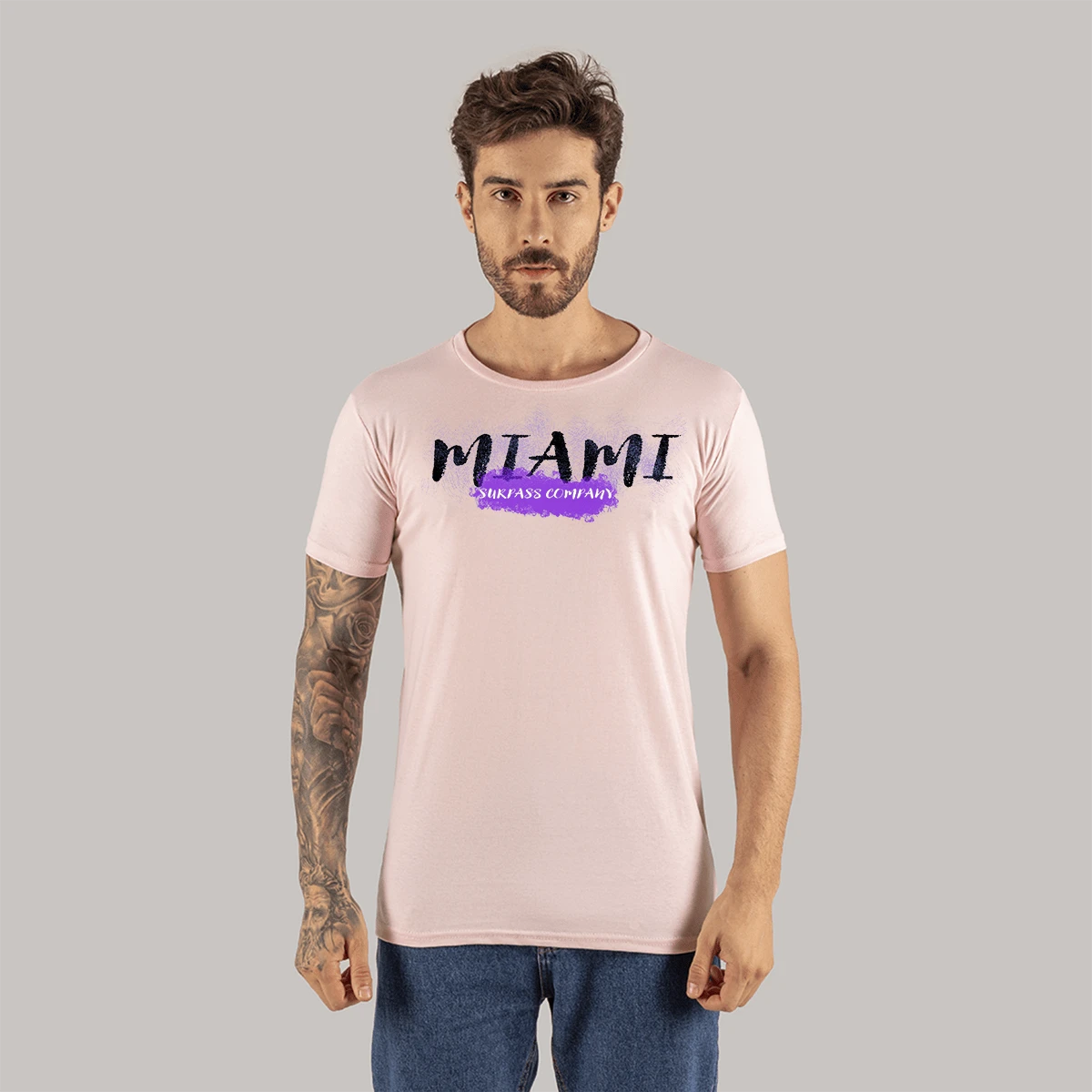 Cotton T-Shirt Streetwear Various Colors Malibu - 淺粉色 - 查看 1