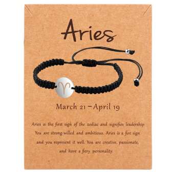 1 件男女通用时尚手工编织不锈钢 12 星座手链