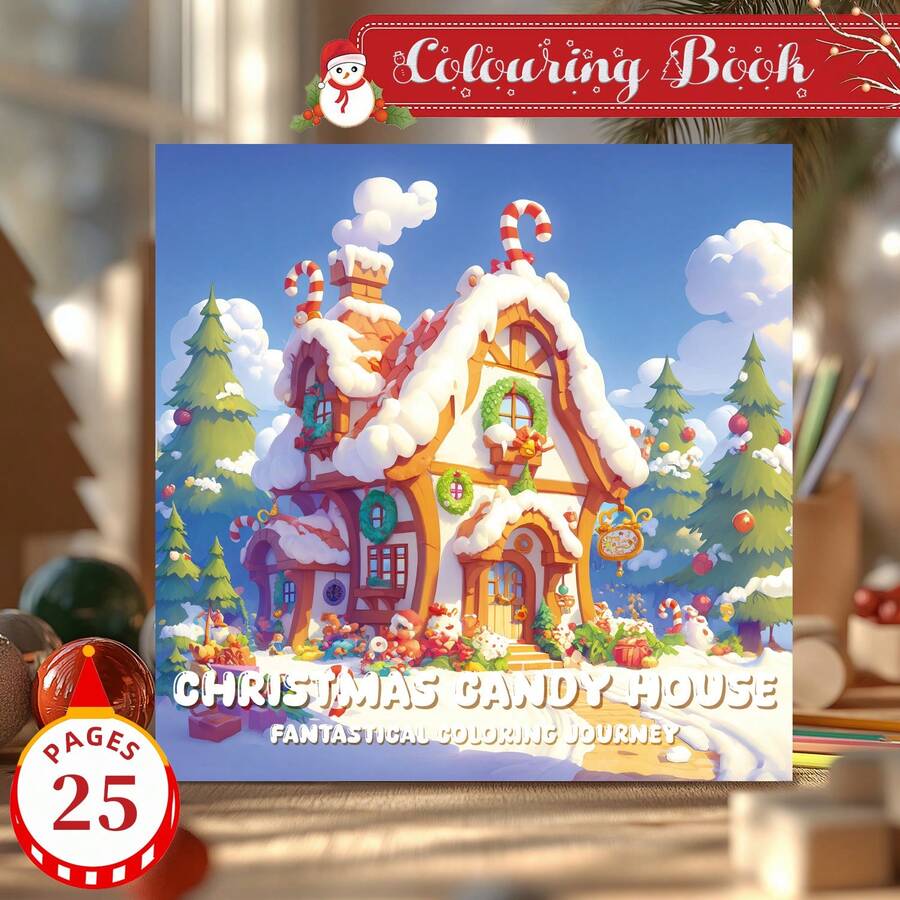 JOYASIS 全新万圣节和圣诞节主题涂色书，适合放松、送礼、生日派对。适合成人缓解压力、舒缓情绪、居家和旅行的精美绘画书。创新思维色彩感知绘画书。加厚纸张，20*20 厘米。 - 彩色 - 查看 1