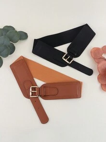 1 chiếc thắt lưng co giãn thời trang tối giản cho nữ, áo khoác/áo khoác đa năng cổ điển thanh lịch cho mọi mùa có cạp chun - A - Xem 6