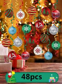 48 món đồ trang trí tiệc Giáng sinh, trang trí phòng tiệc sinh nhật, phòng khách, trang trí phòng, đồ trang trí treo tiệc Giáng sinh, bông tuyết, cây thông Noel, đồ trang trí treo hình xoắn ốc màu nâu vàng, đồ trang trí treo hình xoắn ốc Giáng sinh bằng PVC, đồ trang trí Giáng sinh - Nhiều màu - Xem 12