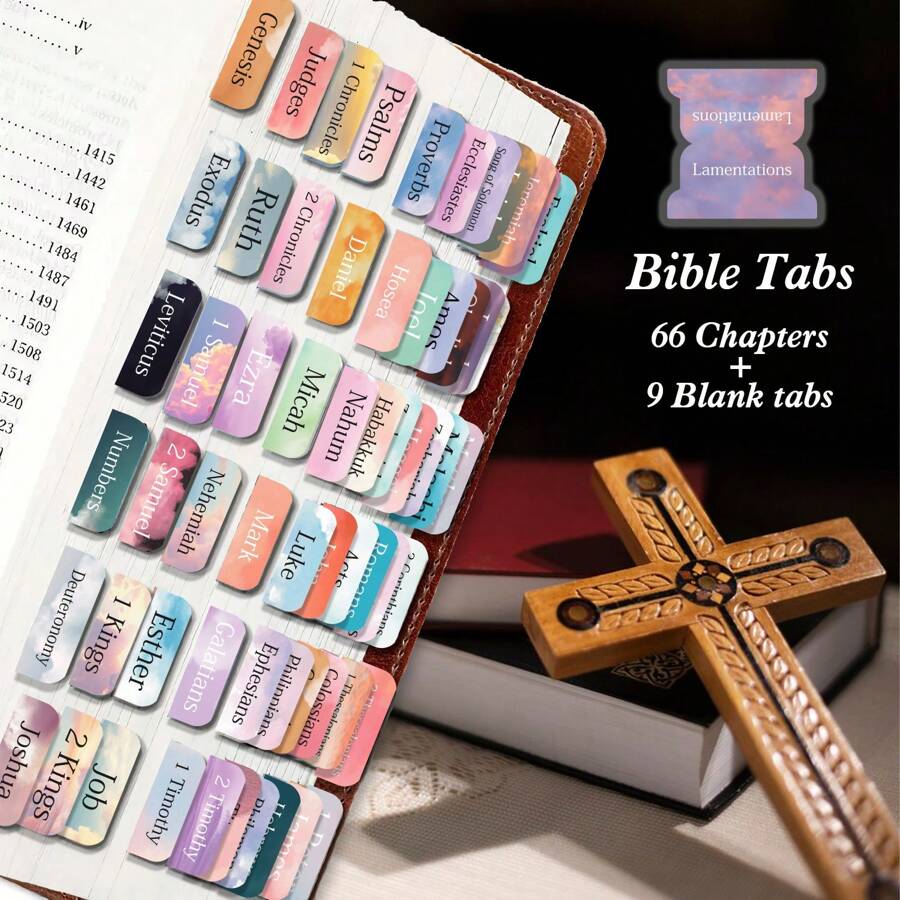 Bibel Indexregister, 75 Registerkarten, Morandi-Farben, laminierte ...
