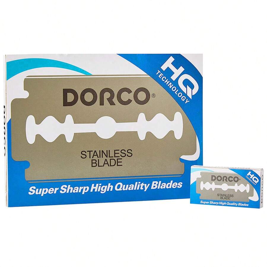 Navajas Dorco Para Afeitar Doble Filo Acero Inoxidable C/100 - Plateado - Ver 1