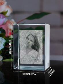 个性化3D水晶照片，捕捉难忘瞬间，可定制水晶照片，激光雕刻玻璃立方体，情侣、女友、男友、毕业季的理想礼物，独一无二
