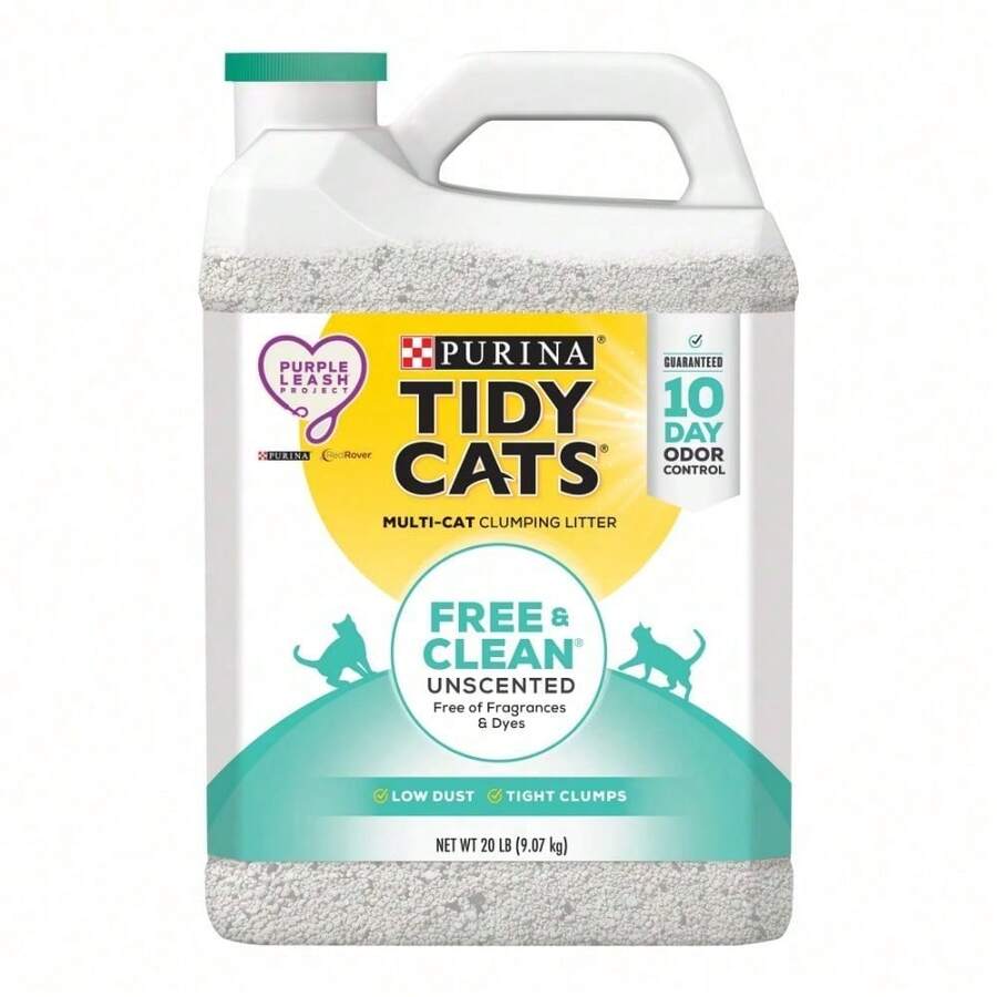 Tidy Cats Free & Clean Unscented Cat Litter, Scoopable, Low Dust, Odor