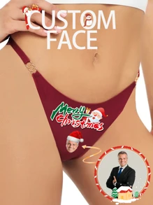 Customized Sexy Low-Waist Seamless Breathable Lace Funny Thong Underwear, Suitable For Women Sports/Yoga/Fitness,Colorful,Cute,Adorable,Contracted,Funny,Custom,Unique,Customized,Personalized,Ideal Gifts For Him,Ideal Gifts For Her,Boyfriend,Girlfriend,Family,Friends,Grandparents,Her,Bridallingerie - Red - View 3