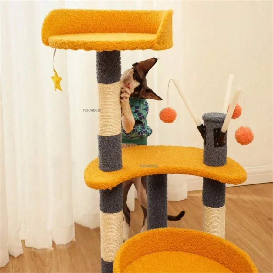 Creative Cat Tree House Cats Climbing Frame Scratching Post For Cat