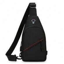 Bolso de pecho informal para hombre, bandolera de hombro para deportes al aire libre, paquete de pecho multifuncional con bolsillo para botella de agua