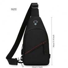 Bolso de pecho informal para hombre, bandolera de hombro para deportes al aire libre, paquete de pecho multifuncional con bolsillo para botella de agua